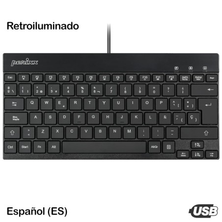 Teclado Retroiluminado Mini USB Perixx 326 (ES)