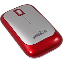 PERIMICE-706 Ratón wireless  Rojo metal y Plata. Lateral izquierdo detalle